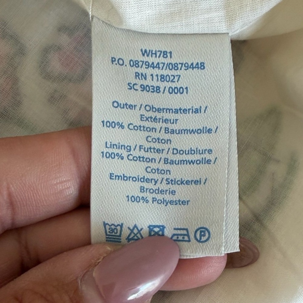 Boden White Embroidered Floral Garden Cotton Summer Dress Sz 2 Coquette Pockets - Picture 5 of 10